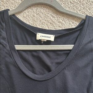 L'AGENCE Classic Black Short Sleeve Tee